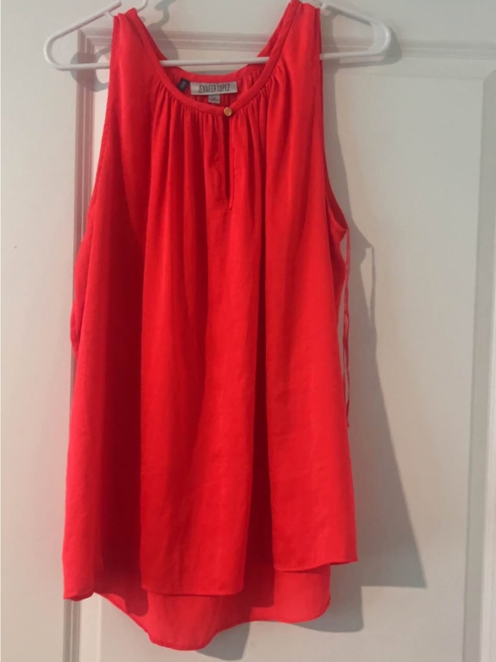 Jennifer Lopez Bright Red Sleeveless Tank Top